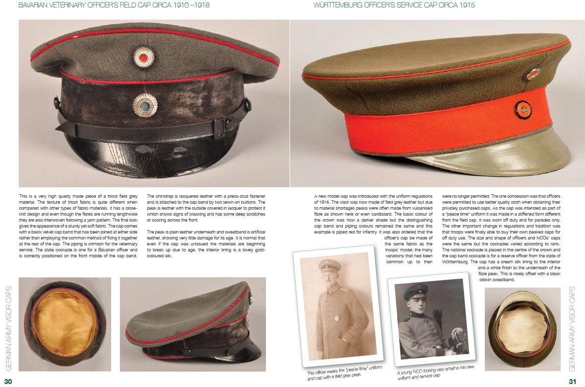 German Army Visor Caps 1871-1945 Book