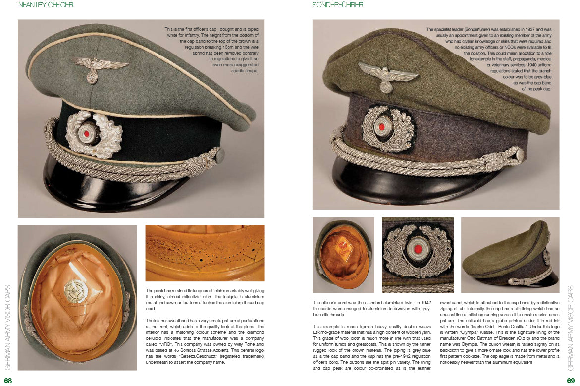 German Army Visor Caps 1871-1945 Book